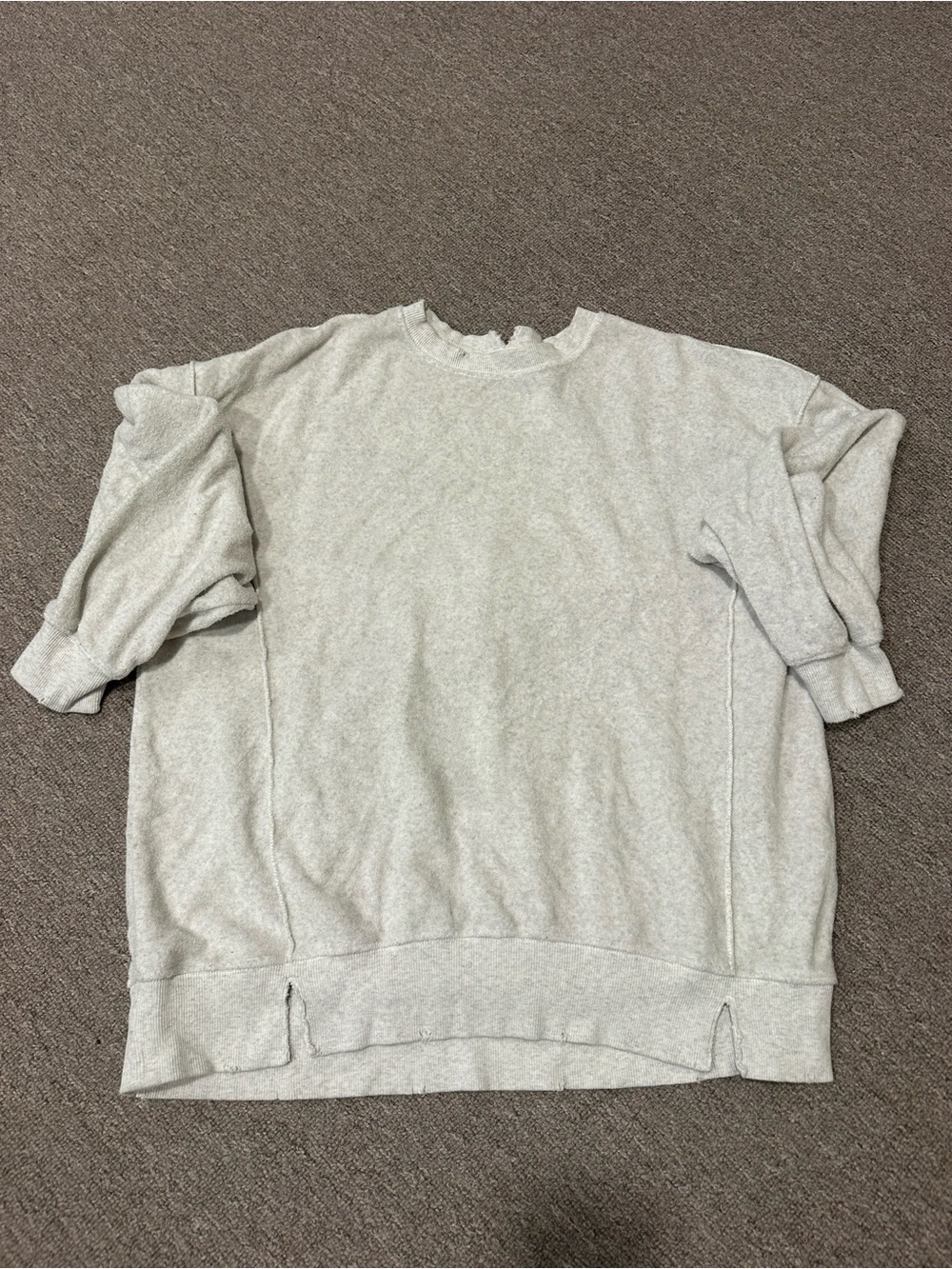 aerie Crewneck Sweater in Light Gray
